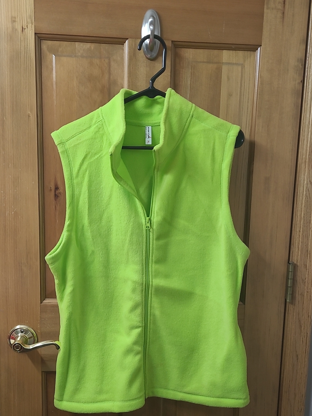 exertek Bright Lime Green Fleece Vest with Full Zip